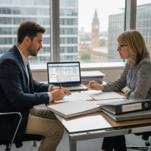 Representação de diretor brasileiro gerenciando finanças e conformidade de sua Limited Company UK.
