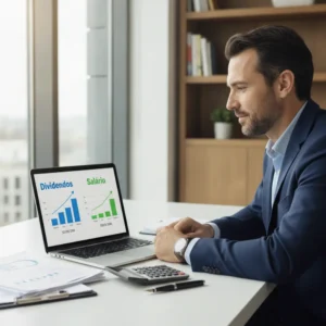 Gráfico comparando os benefícios de dividendos e salário para otimizar ganhos em uma Limited Company UK.